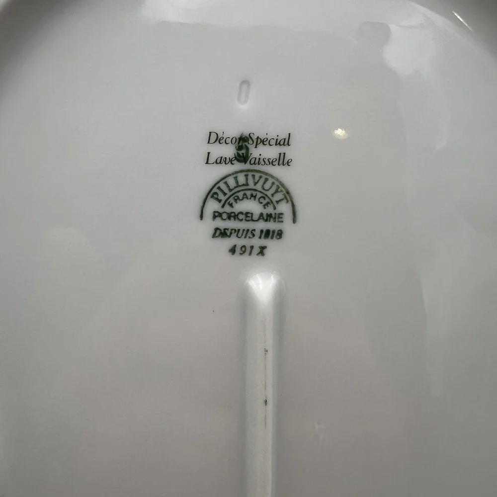 Vintage Pillivuyt France Blue Sprig Oval Serving Platter 12.5